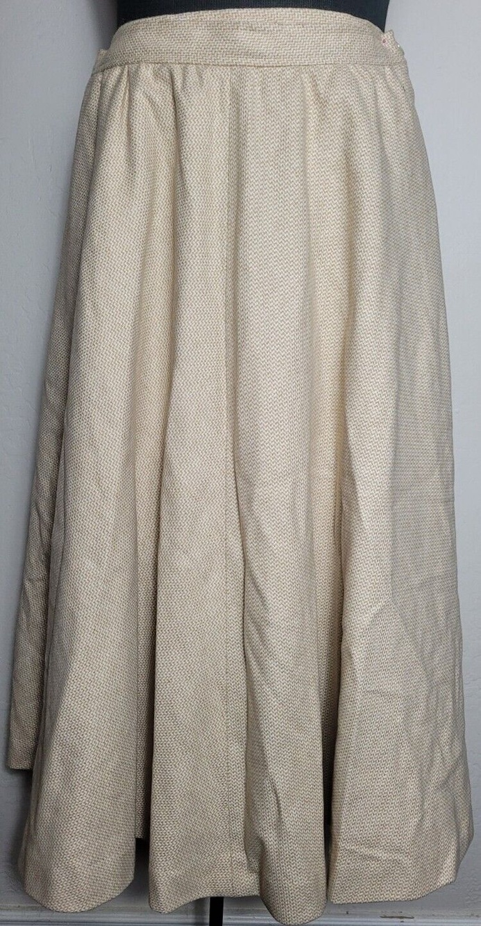 NWT Vintage Evan Picone Brown Beige Wool Skirt Size 16